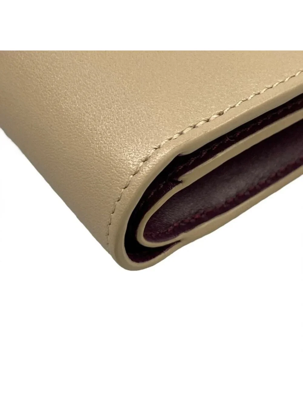 Loewe Knot Compact Wallet Beige L Letter Zipper